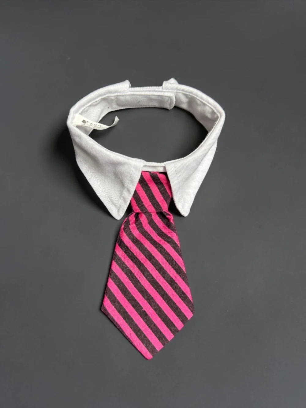 Dog Bow Tie Collar Hot Pink Black Stripe Adjustable Pet Tie NWOT